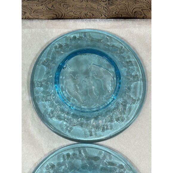 Vintage Tiara Glass Chili’s Nursery Rhyme Plates Blue Three Bears Little Bo Peep - Picture 9 of 9